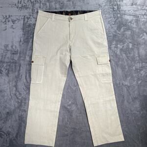 Agave Slouchy Taper Cargo Pants Men's Size 38 Twill Beige
